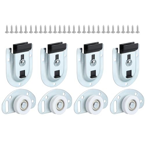 Sliding Closet Door Hardware Kit – 4 Pack Bottom Rollers & 4 Pack Replacement