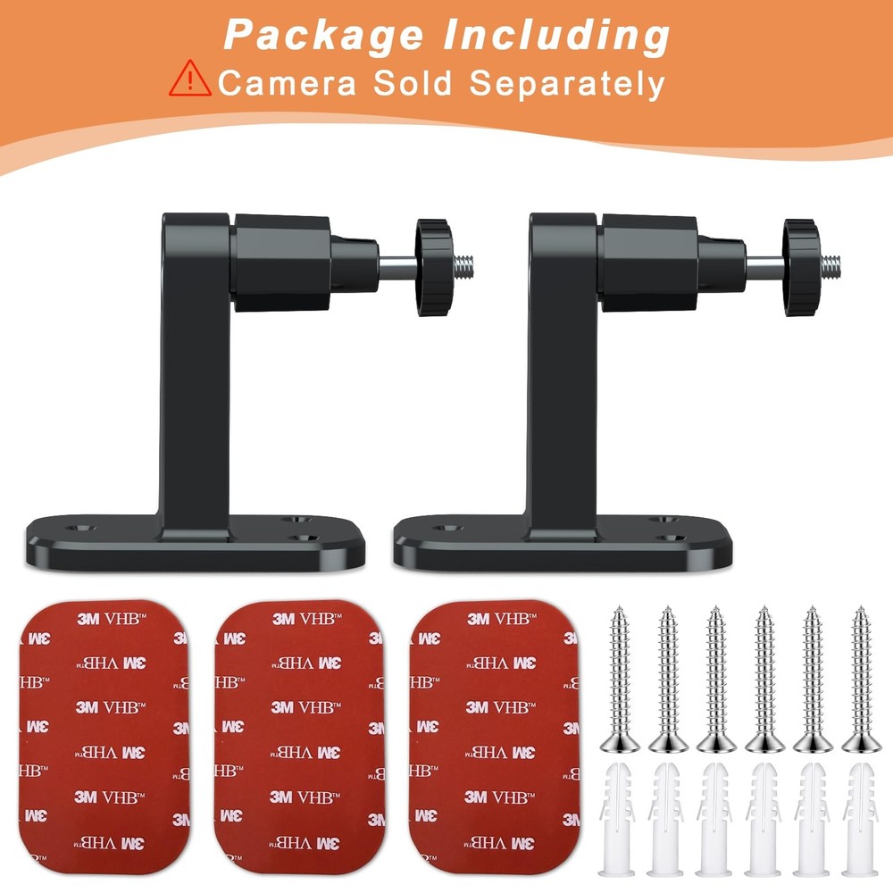 2Pack Camera Wall Mount,Compatible with Outdoor Ring Mount 2P, Black