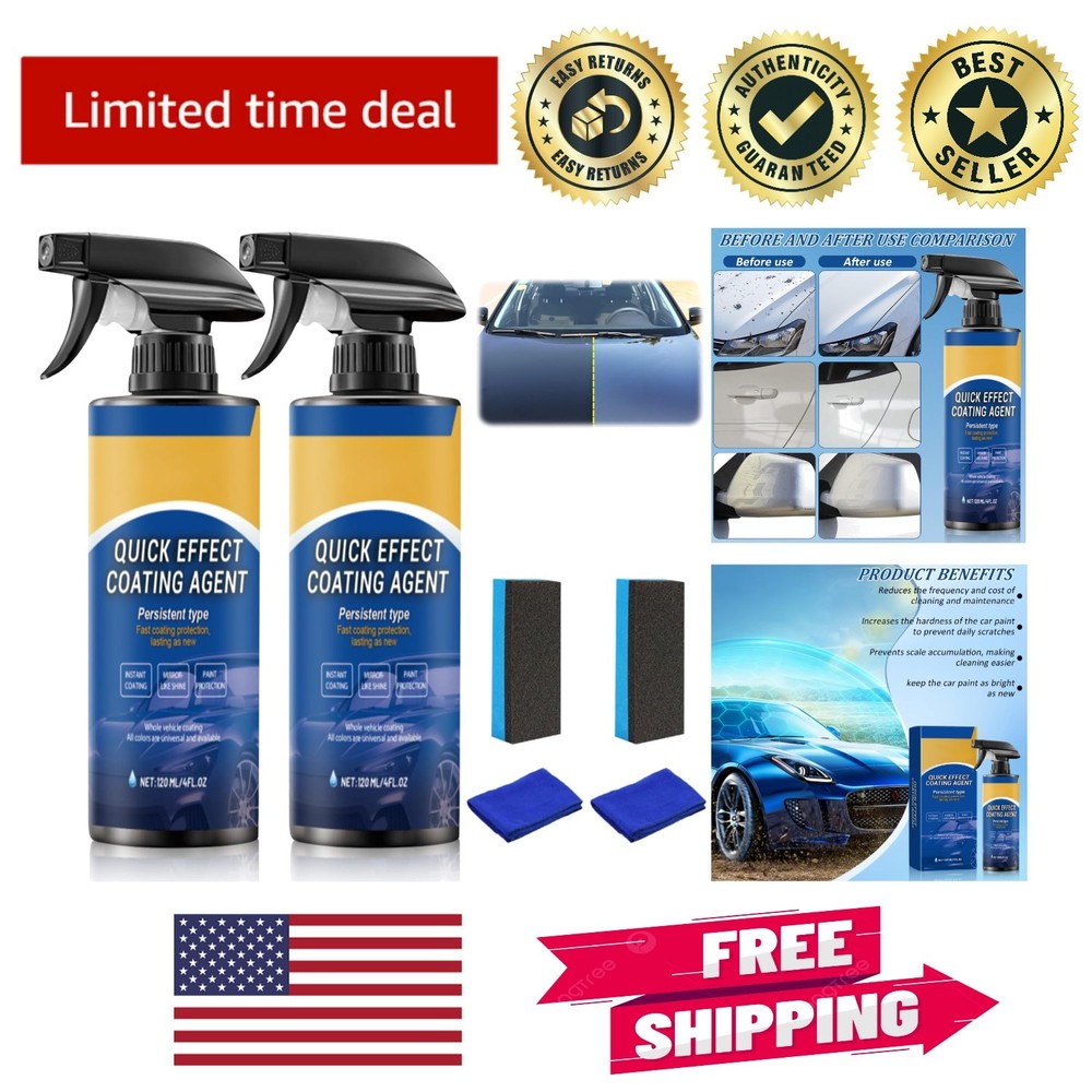 Quick & Effective 2-Pack Car Coating Spray: Restore Shine & Protect Paint