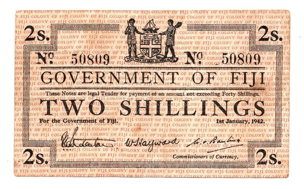FIJI - Old 2 Shillings Note - 1942 - P50a - VF