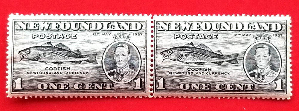 Canada Newfoundland #233 Long Coronation Issue - Codfish MH Pair