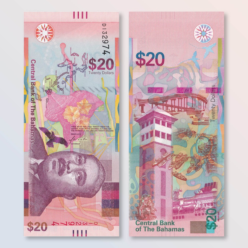 Bahamas 20 Dollars, 2018, B353a, P80, UNC