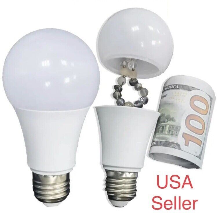 2 Pack Light Bulb Secret Compartment Safe Hollow Diversion Hidden Security Stash