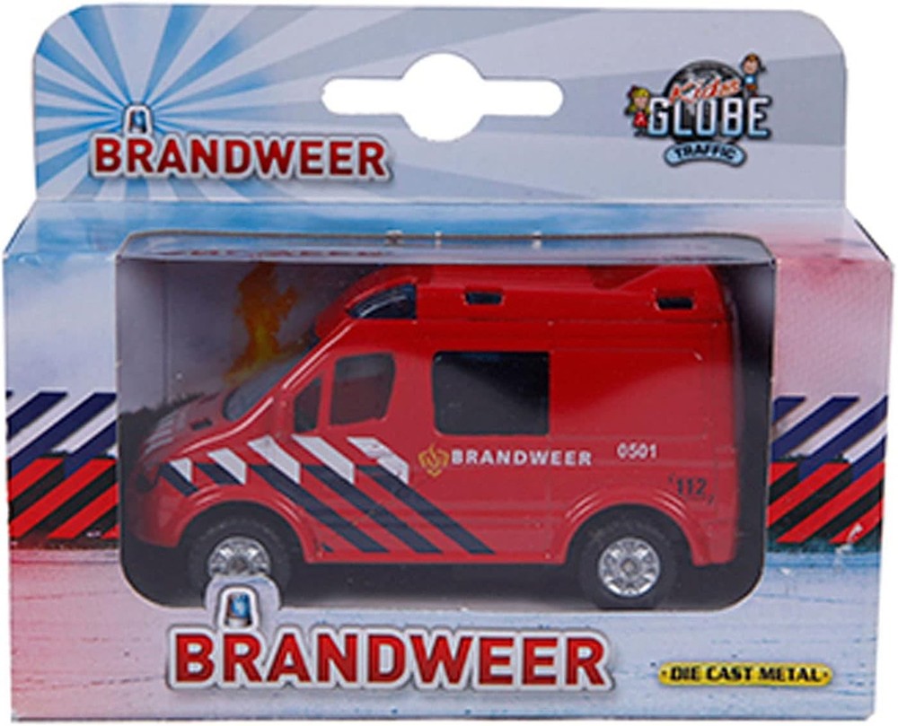Speel Goed 520083 Car Fire Brigade DIECAST Pullback, 8 cm