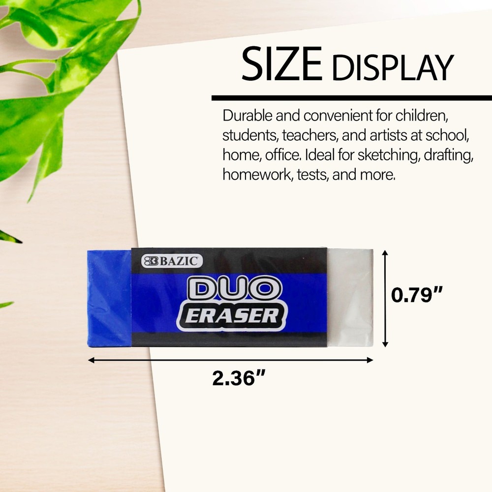 BAZIC Two-Tone Eraser (4/Pack), pack of 24