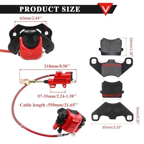 Rear Brake Master Cylinder Caliper Assembly And Black () Red