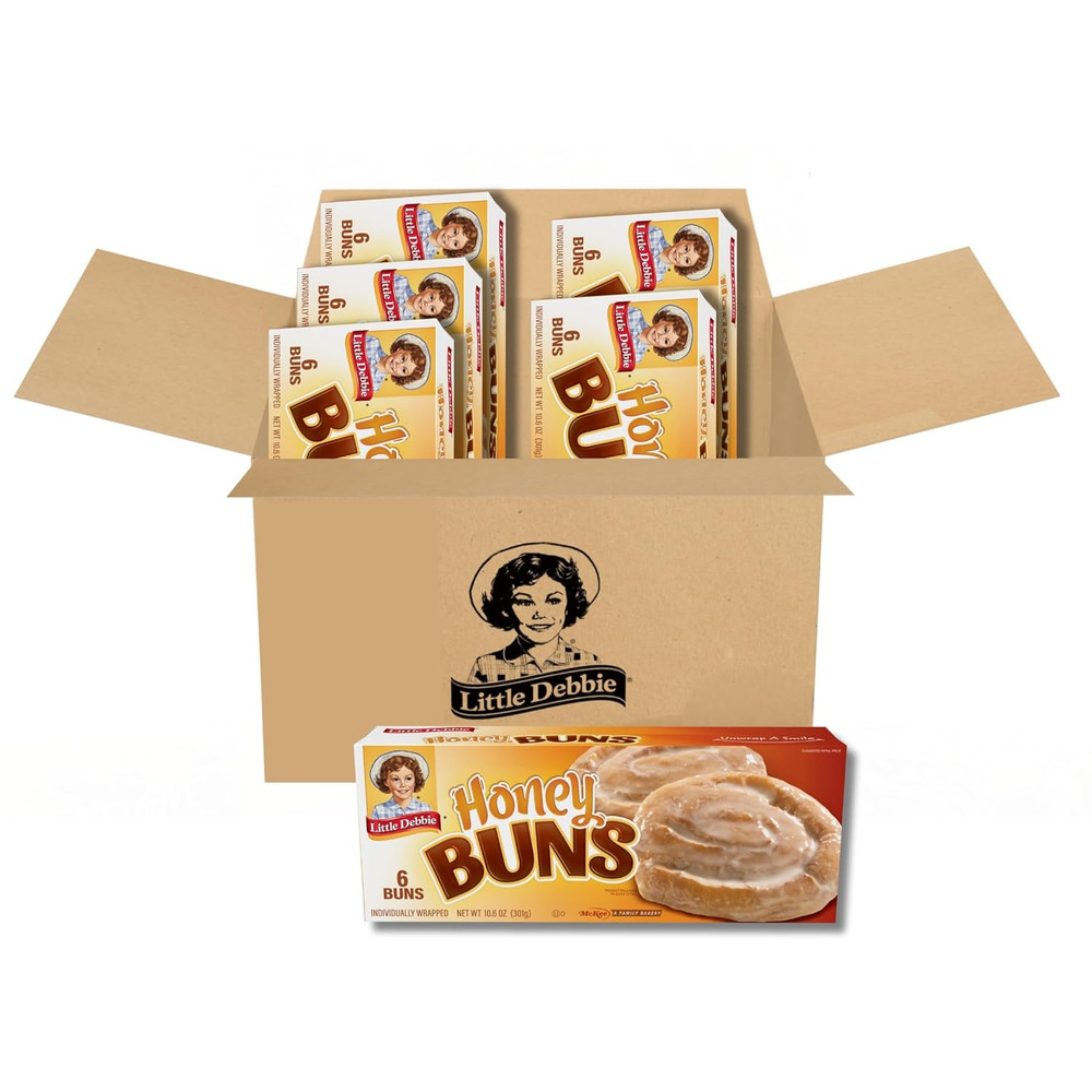 Honey Buns, 36 Individually Wrapped Breakfast Pastries (6 Boxes)