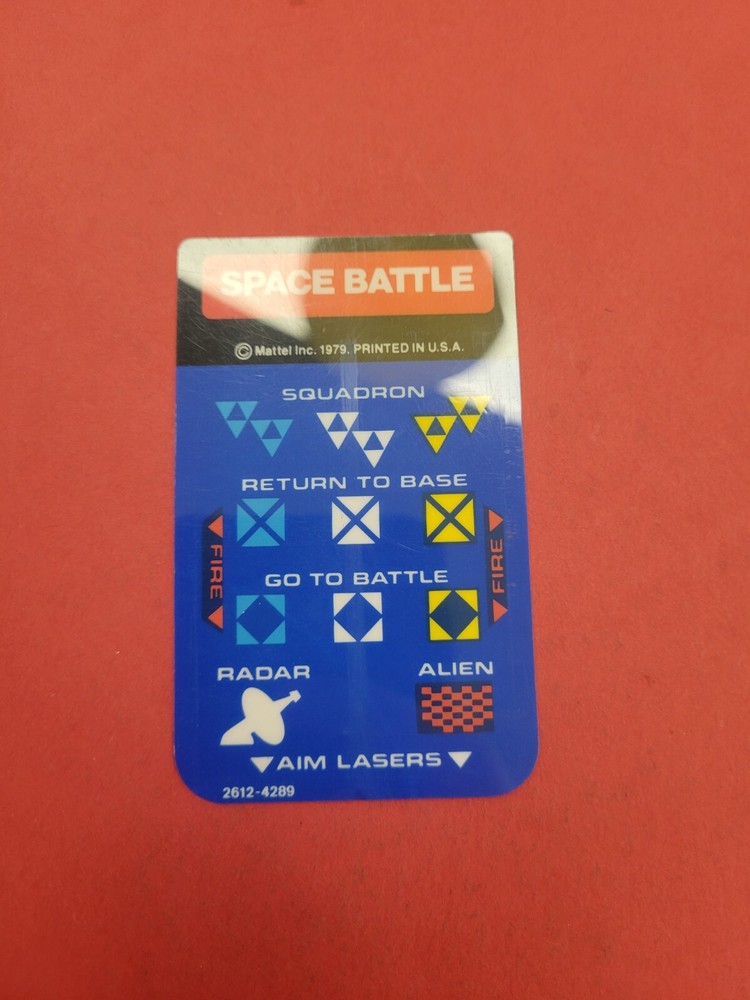 Space battle Intellivision INLAY ONLY