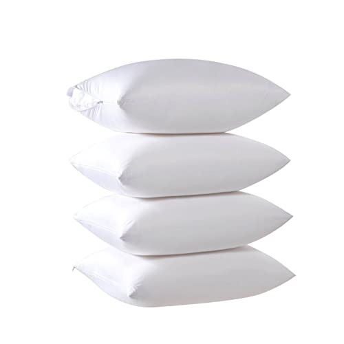 4 Pack Waterproof Down Feather Proof Pillow Protectors with 4 Pack King (20x36)
