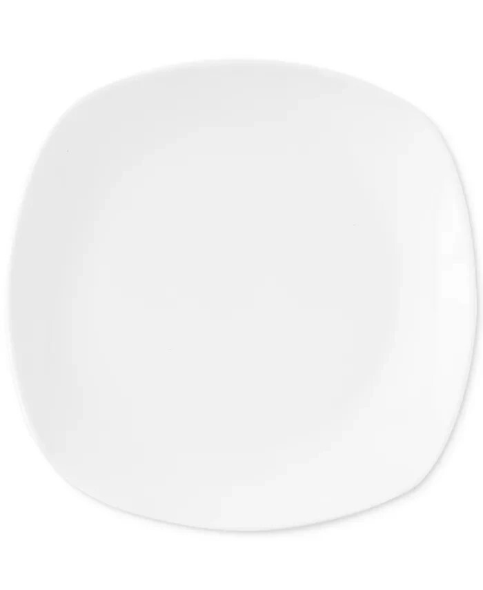 THE CELLAR White Elements Square Dinner Plates, Set of 4 NEW!!!!