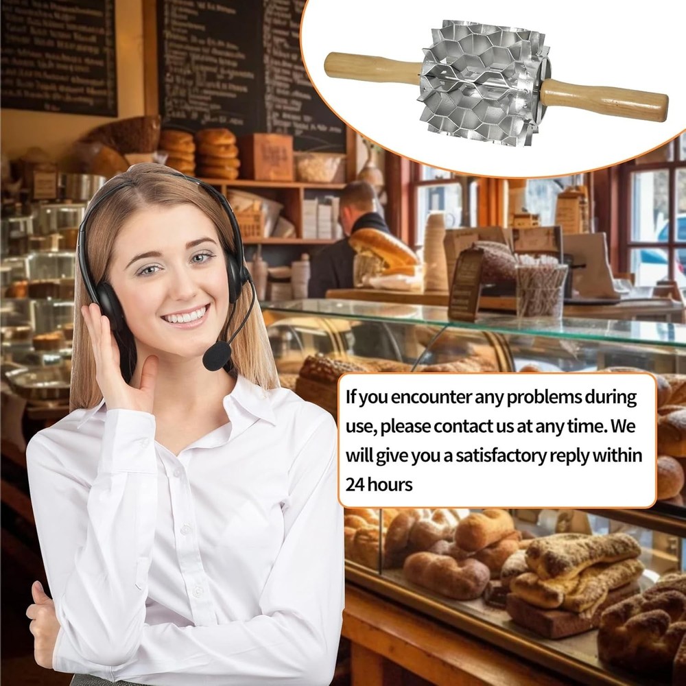 42-Hole Stainless Steel Doughnut Cutter, Replaceable Roller Blade, Doughnut