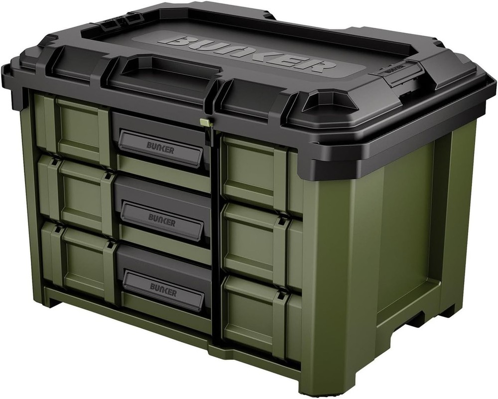 BUNKER Load-Up 3 Drawer Stacking Auto Locking Extra Deep Tool Box, 29441