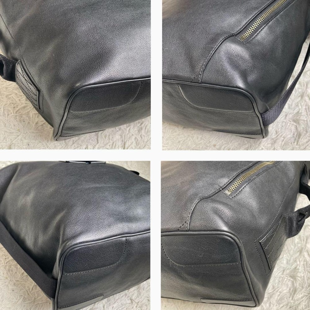 COACH Shoulder Bag Black Leather Authentic