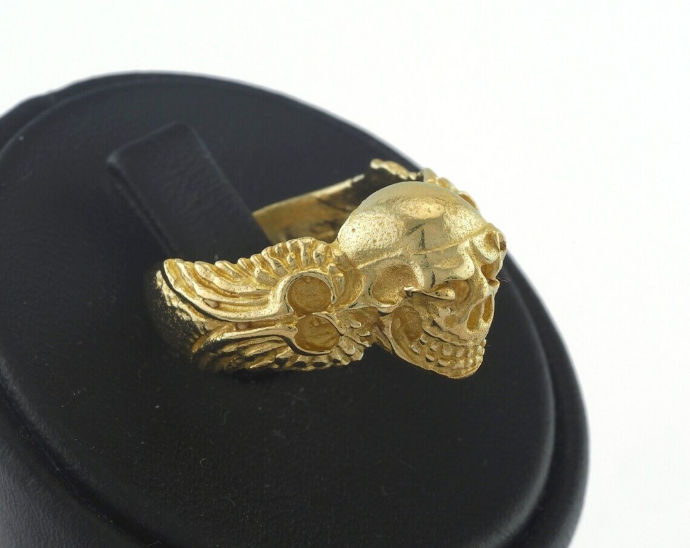 Skull Ring Adjustable Ring Raw brass (17mm 7US inner size)3327 ring26