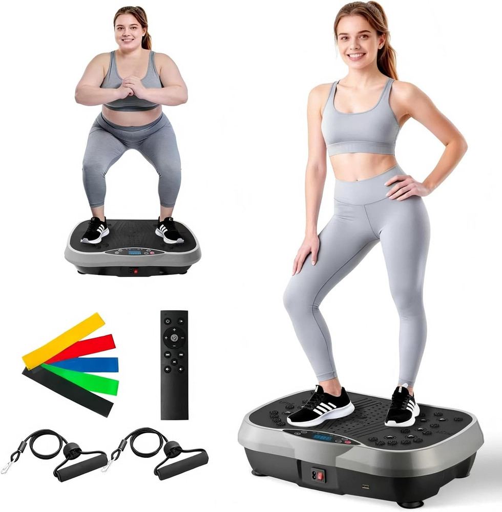 ALSO GO Vibration Plate Exercise Machine, 10 Preset Modes & 200-Level Vibration