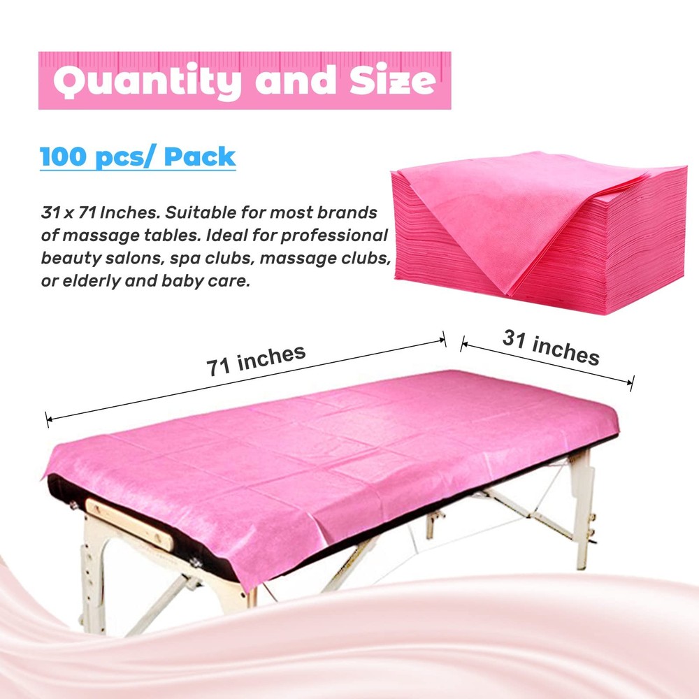 100pcs Massage Table Sheets, Disposable Bed Sheets Soft Non woven Fabric Spa ...