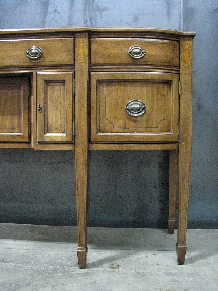High-End Large Size Solid Walnut Federal Style Sideboard By Davis Cabinet