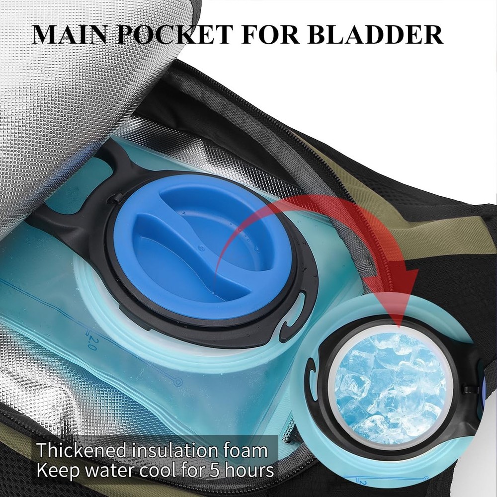 Hydration Backpack, Hiking Backpack with 3L Water Bladder, Lightweight Insula...