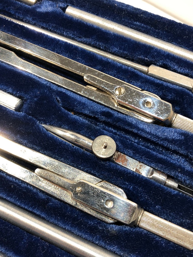 Vintage Friedmann Precision Drafting Engineering Compass Set Made in Germany