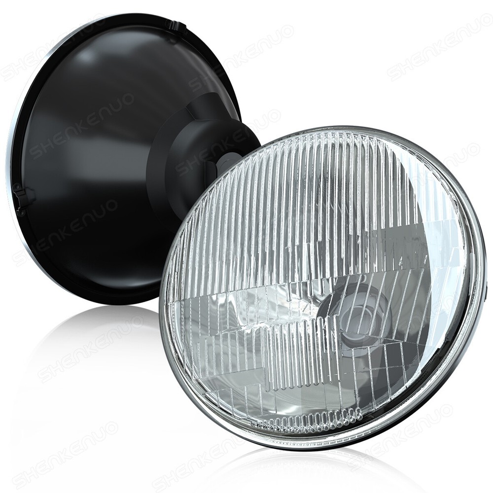 7 Inch led GLASS Headlight Round, ORIGINAL CLASSIC LOOK Conversion Chrome pair