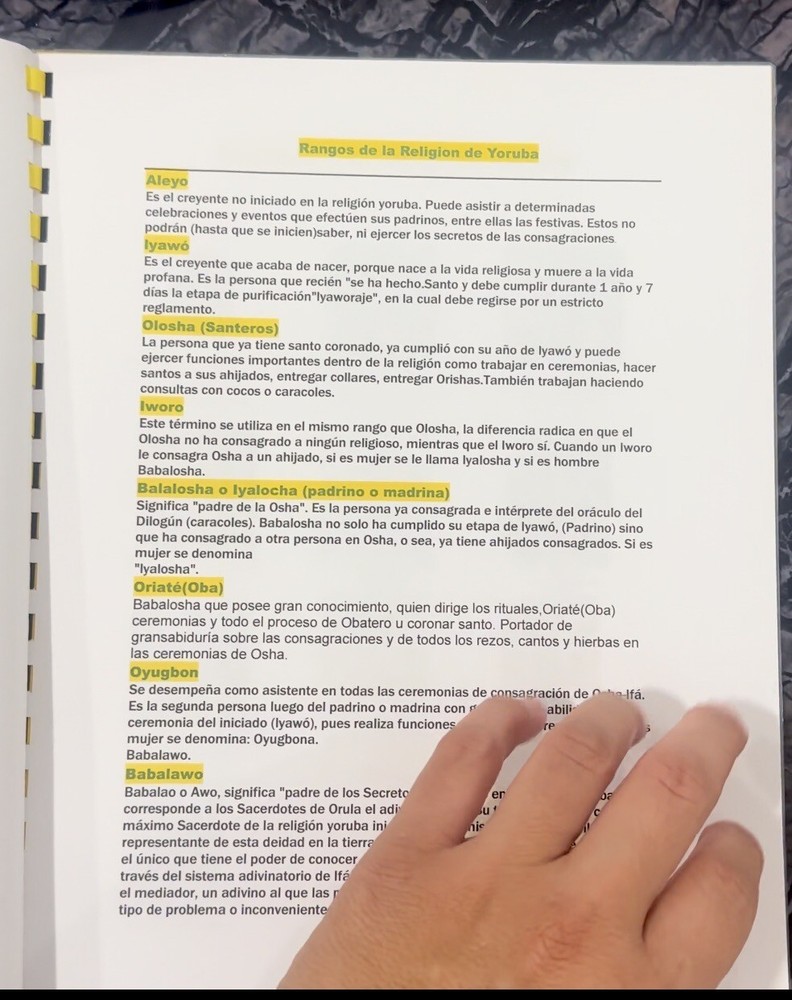 Libreta De Ita Para Mano De Orula