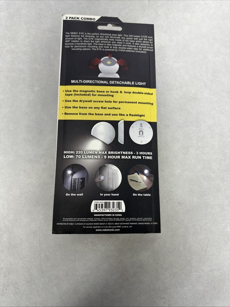 BRAND NEW 2 PACK COMBO EYE LIGHT 6690