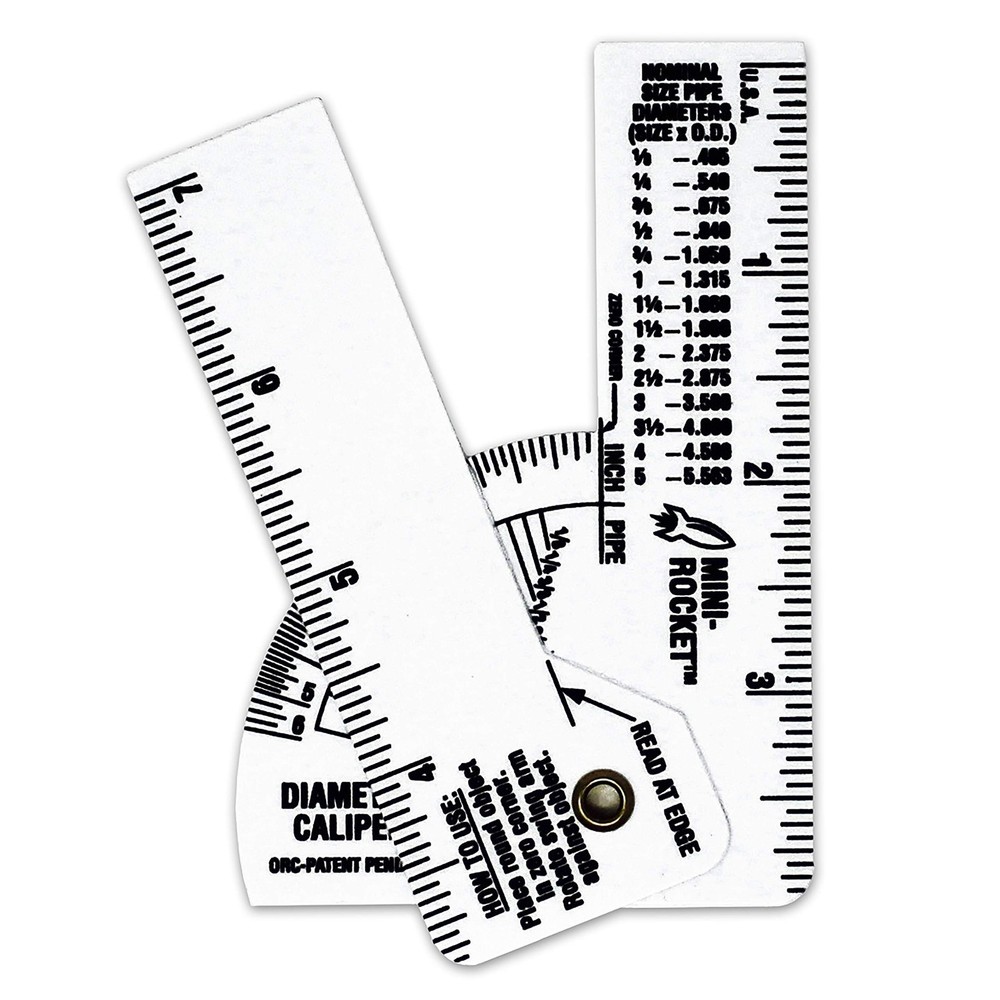 Mini Pipe Caliper Set - 5 Pack Diameter Ruler for Accurate Measurements