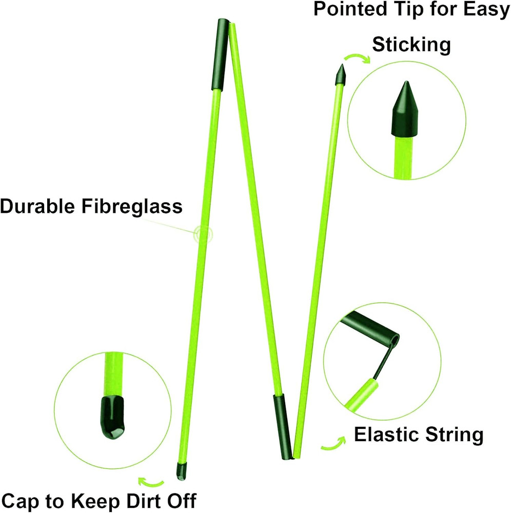 2 Pack 48 Inch Golf Alignment Sticks Swing Training Aid Equipment Practice Rods