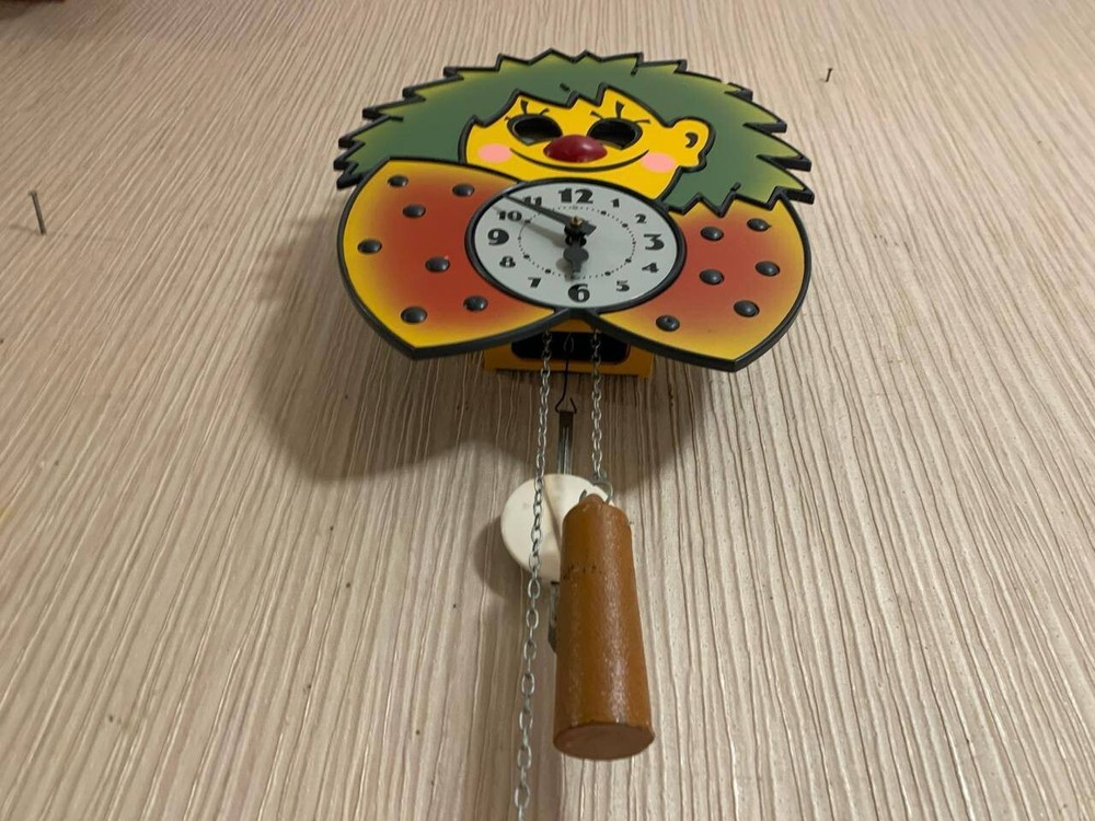 New Vintage Clock Soviet Mechanical Clock Working Soviet CLOWN Wall Clock