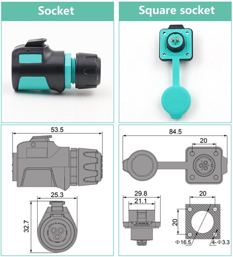 K16-H2 Core socket head R2 rear nut socket T2 square socket M2 connection socket