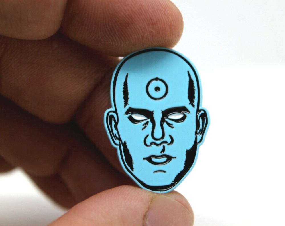 Doctor Dr Manhattan Watchman pin comic solid brass lapel hat