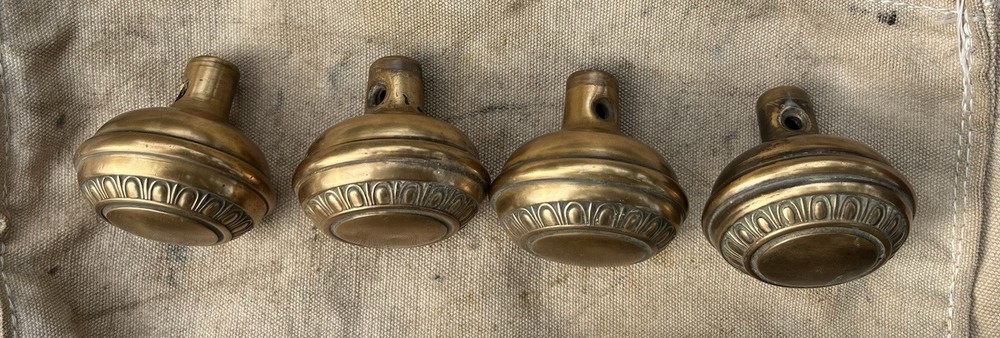 4 Matching Antique Brass Door Knobs Architectural