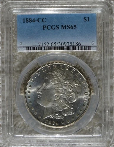 1884 CC Morgan Silver Dollar PCGS MS-65