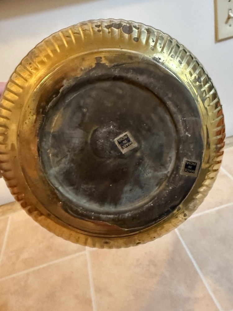 MCM Solid Brass Swirled Design Patina 8” India