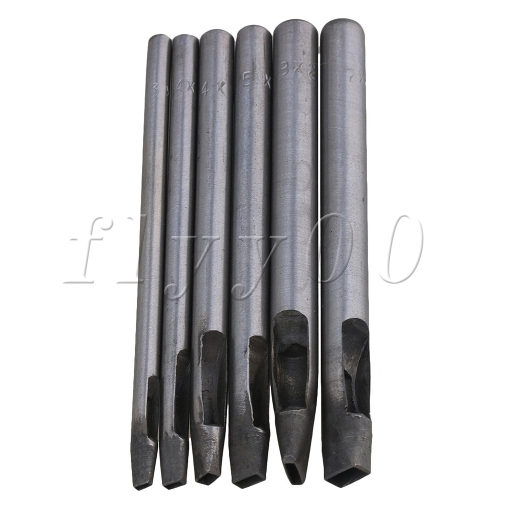 Silver Steel Rectangle Shape Leather Hollow Punching Tool DIY Craft Hand Tools
