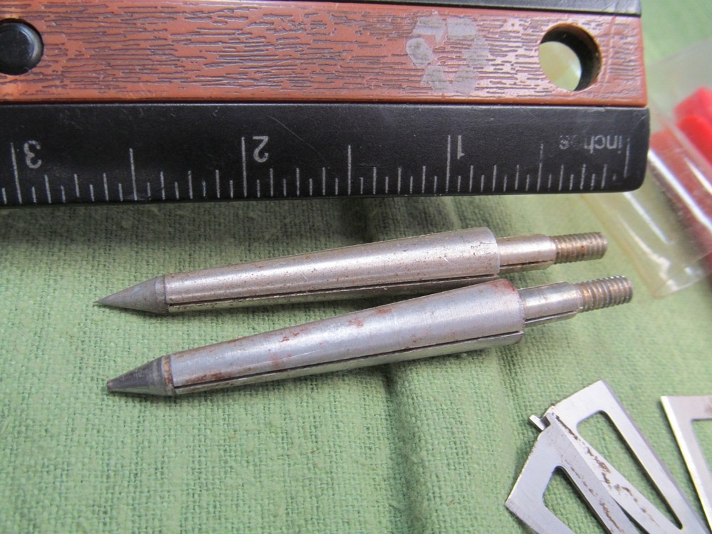 Group of Archery Bow Making Items - Tips - Nocks - Broadheads