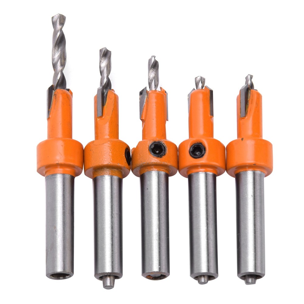5PcsCountersink Drill Bit Woodworking Self Taping Drill Bit Carpentry Tool New