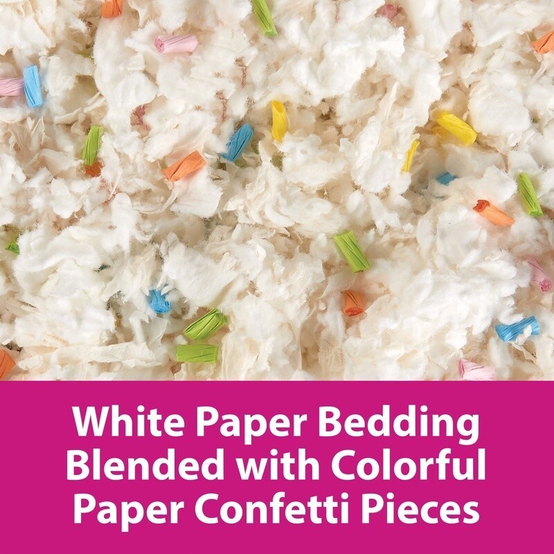 Soft Absorbent Confetti Bedding Small Pets Odor Control Dust-Free Nesting Multi