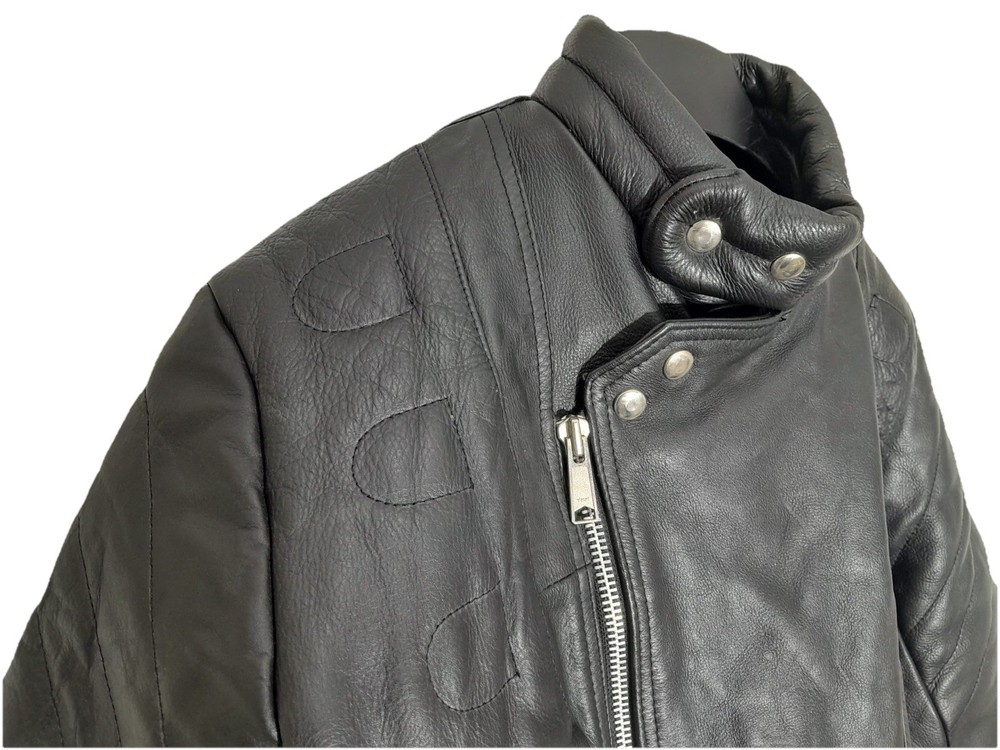 Bashir Genuine Leather Black Motorcycle Jacket Size 42