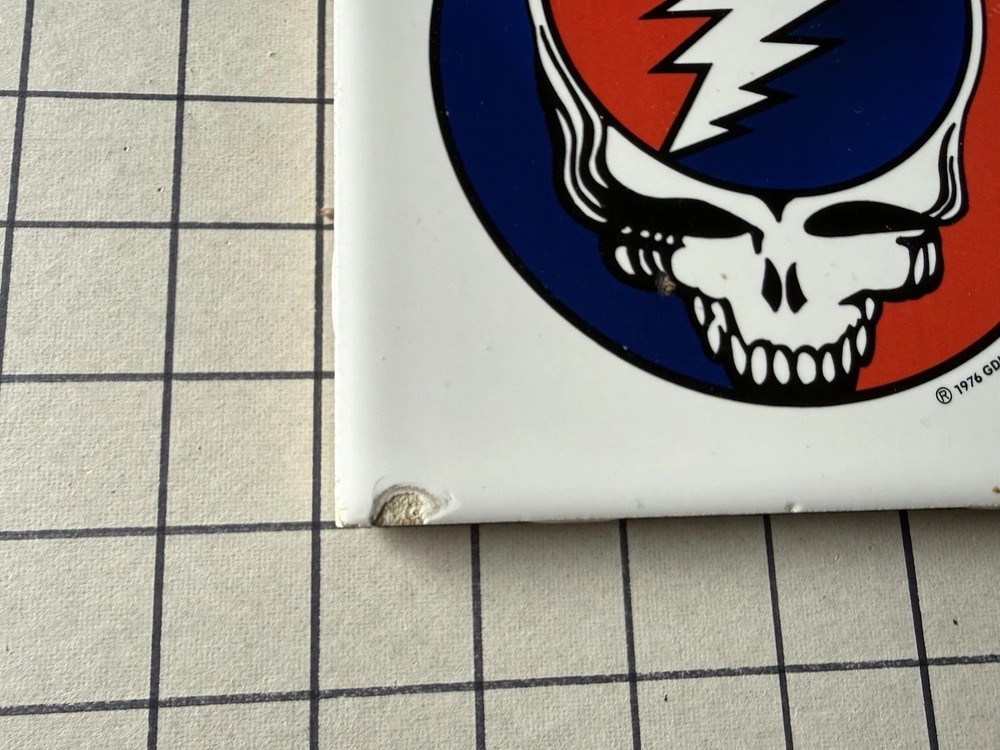 1979 Grateful Dead 🌹 Steal Your Face Ceramic Tile. 🌹 🥀