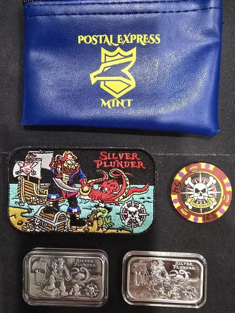 POSTAL EXPRESS SILVER PLUNDER 2 OZ AND 1 OZ #RD SILVER BARS