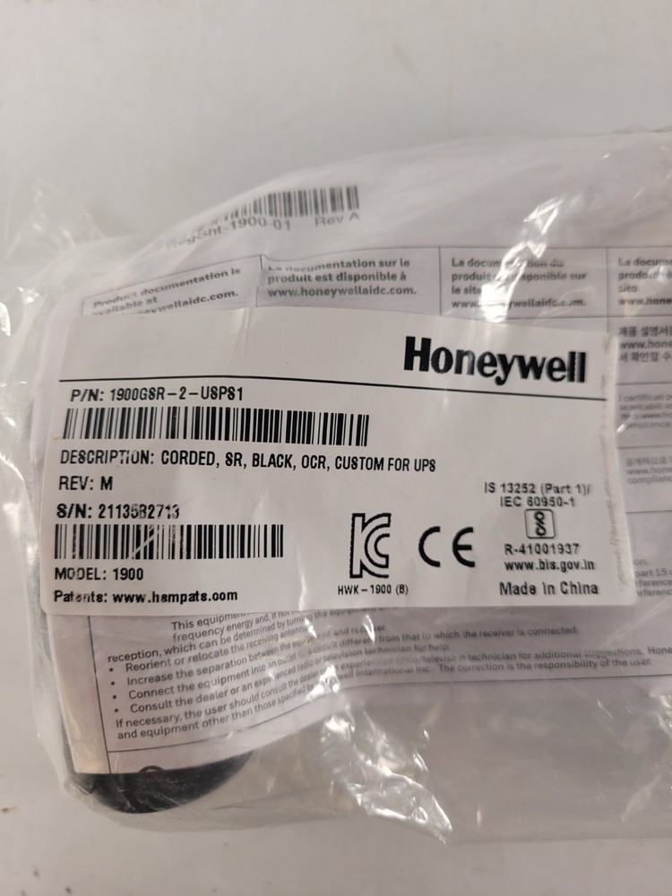 Honeywell 1900GSR-2 Scanner Code Reader With Cord Black