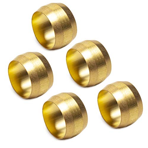 7/16-Inch Brass Compression Sleeves Ferrels,BRASS COMPRESSION FITTING(Pack of