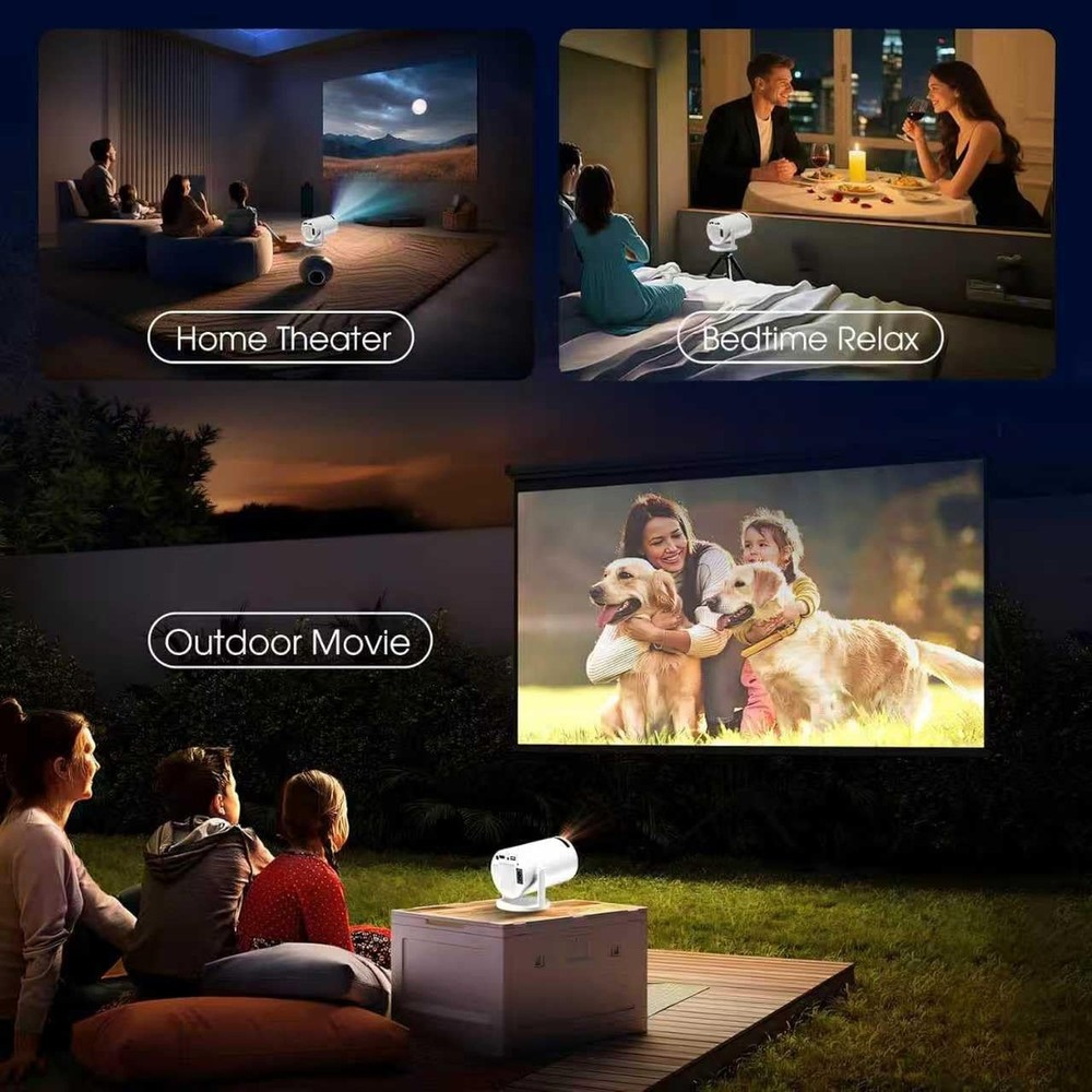 Mini Projector with WiFi and Bluetooth Built-in Apps Smart Projector Support ...