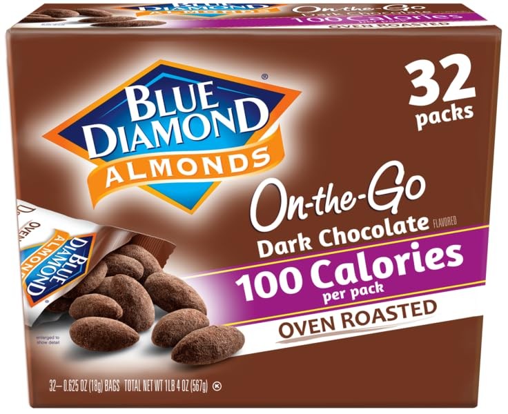Blue Diamond Almonds Dark Chocolate Cocoa Dusted Snack Nuts, 100 20 oz