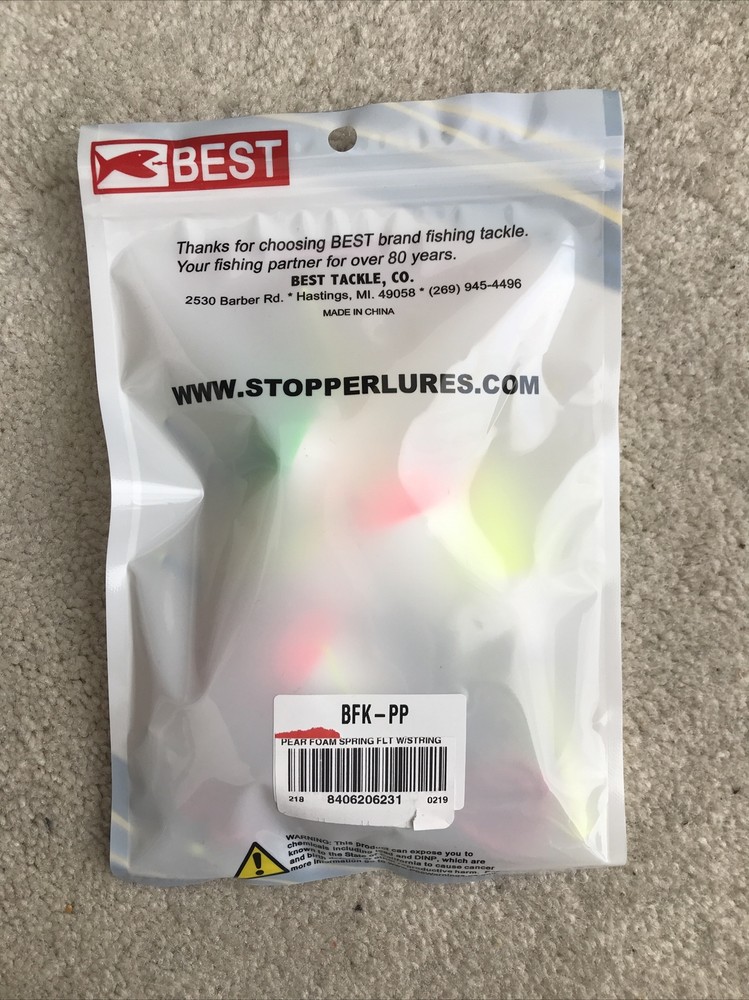 BEST CO. Foam Spring Float with String- Fishing-Multi Pack NEW