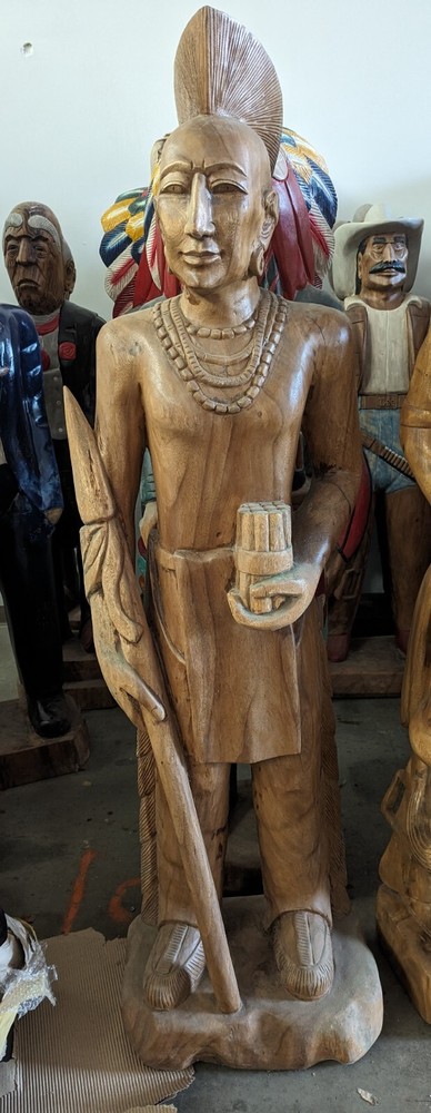 70" Wood Cigar Indian with Mohawk