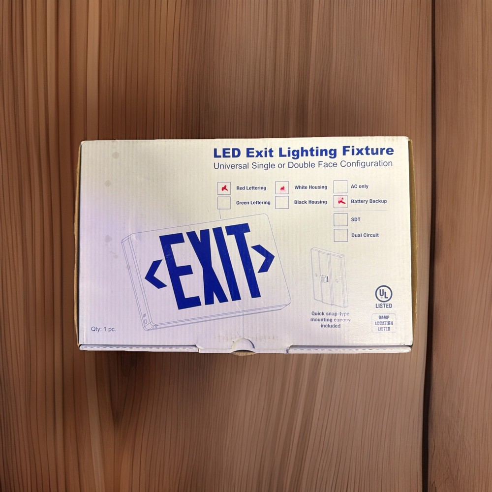 LED Exit Lighting Fixture- Universal Single Part#EZXTEU2RWEM