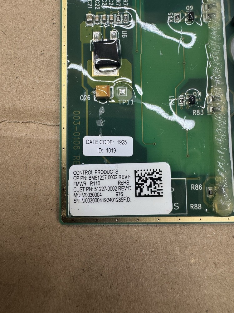 Bunn Control Board, Assembly Touch Switch. 51227.0002 Crescendo