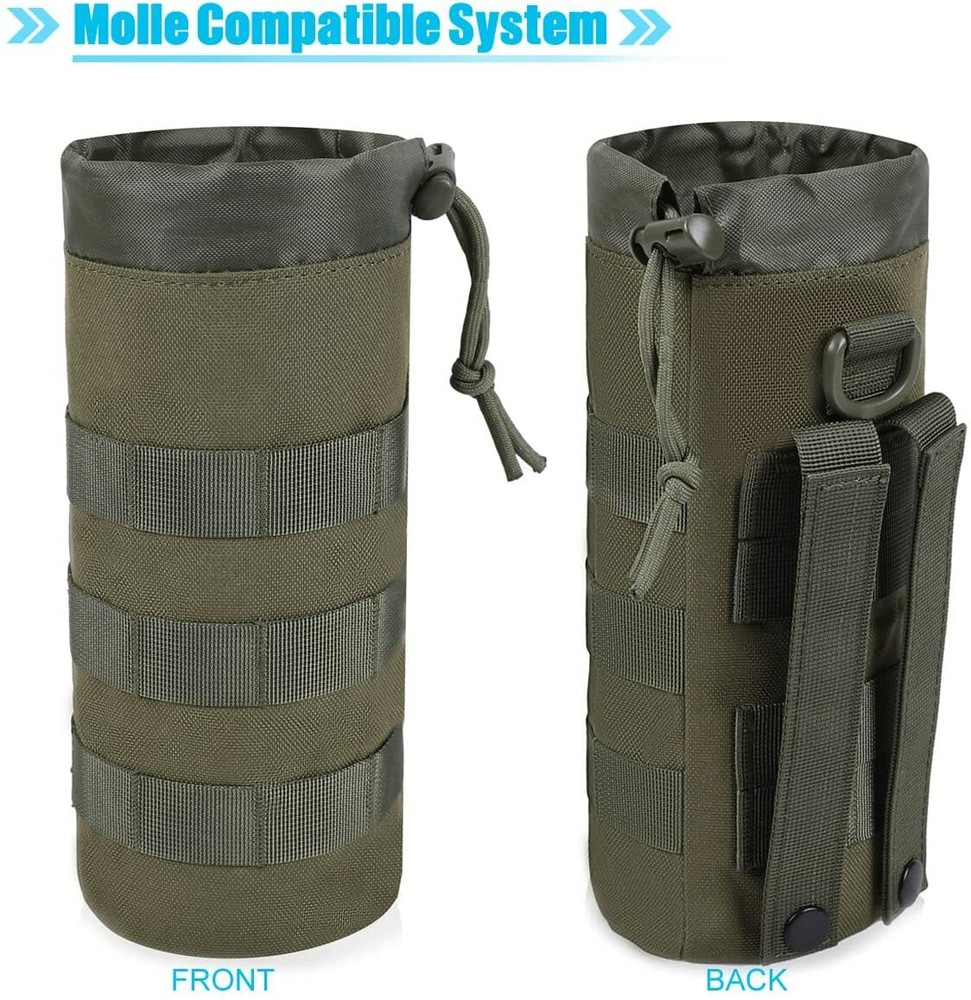 2PCS Molle Water Bottle Holder Tactical Hiking Backpack Attachment Pouches